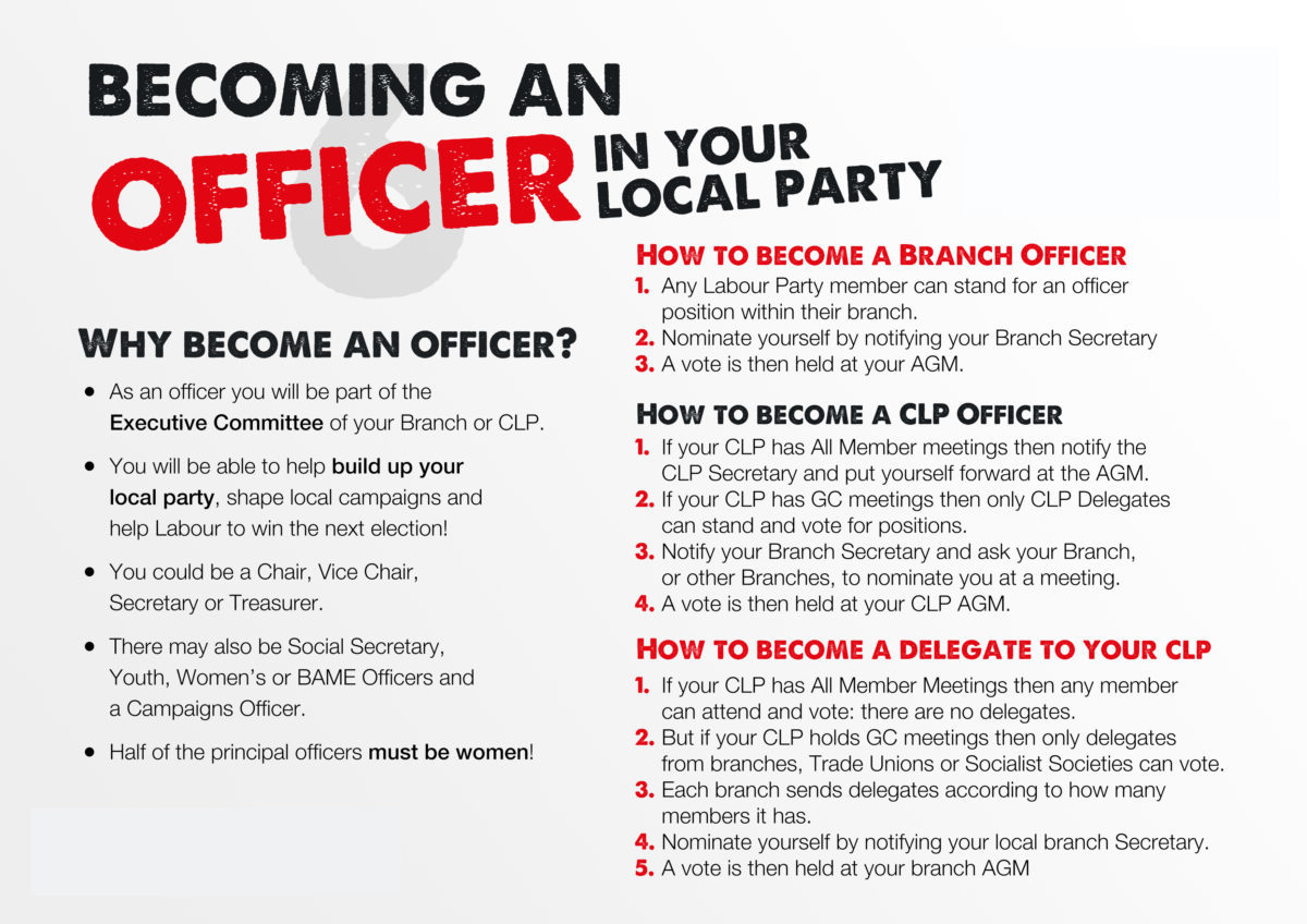 Becoming an Officer in your local party